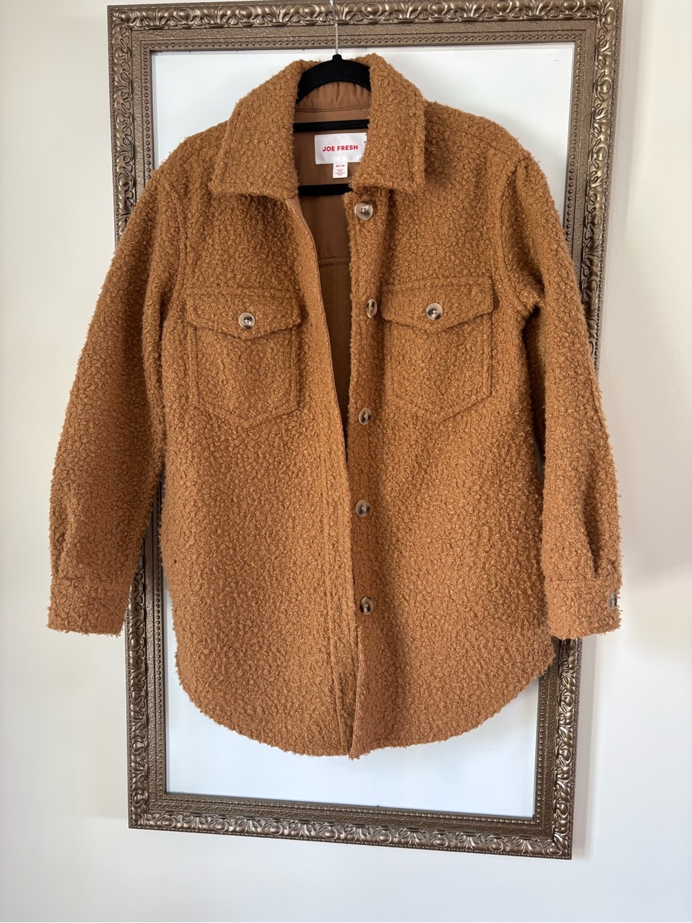 Joe Fresh Women’s Fleece Shacket in Camel